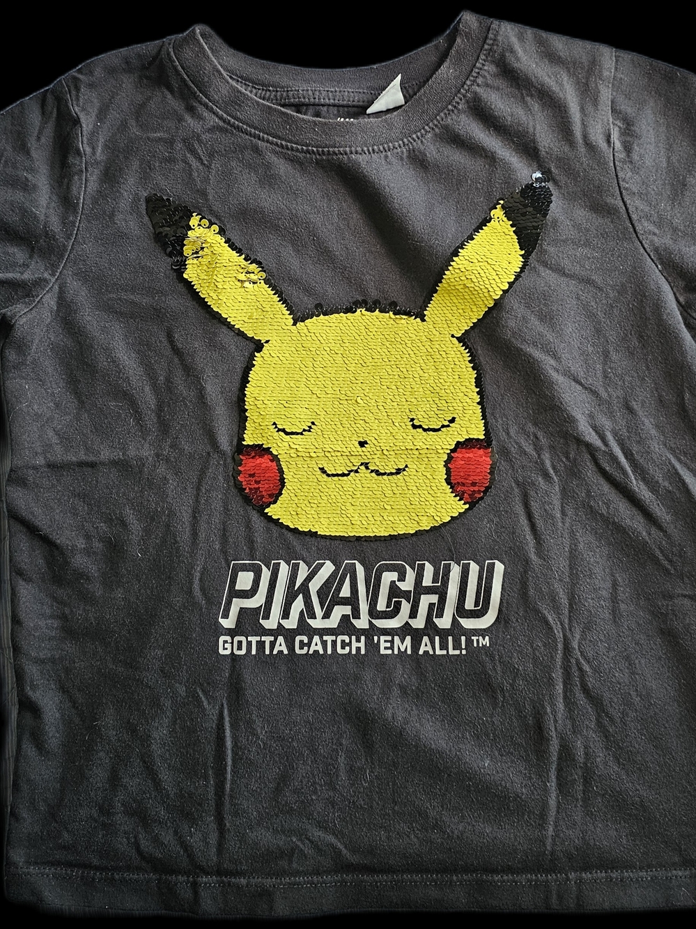 H&M Black Pokémon Graphic Tee with Yellow Logo